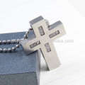 High quality silver stainless steel cross necklace pendant for men